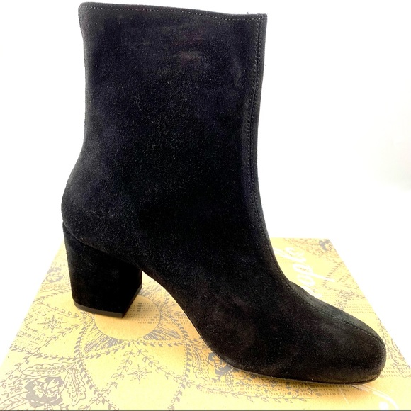 Free People Cecile Block Heel black suede Bootie - Picture 5 of 12